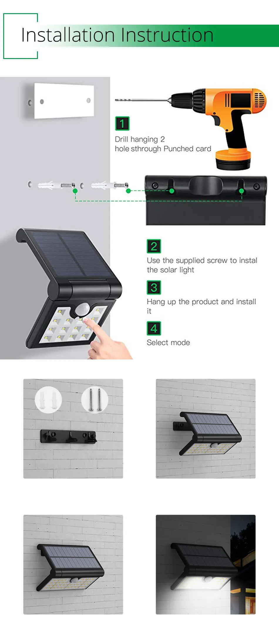 IP65 Outdoor Solar Led Lighting Home Garden Street Courtyard Solar Wall Lights Motion Sensor Lamp Modern Lithium Battery (1)