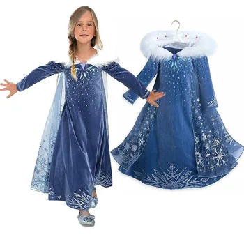 

2020 Girls Elsa Dresses For Princess Snow Queen Cosplay Kids Costume Christmas Party Dress Vestidos Children Girl Clothing 3-10Y