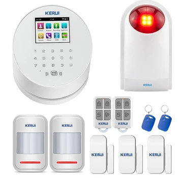 

KERUI W2 433MHz wireless frequency GSM Wifi Home Security Alarm System 2.4 Inch TFT Color Screen Door Sensor Wireless siren Kit