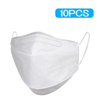 

10pcs a Set 4-layer Mouth Mask Breathable Unisex Dust-proof Non-woven Face Masks Anti Pollution Mouth Cover Masks