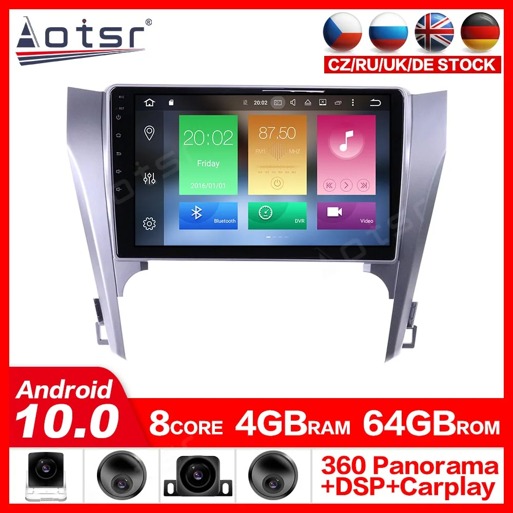 Для Toyota Camery 2012-2015 Android10.0 автомобильный DVD-плеер GPS мультимедийный радиоприемник