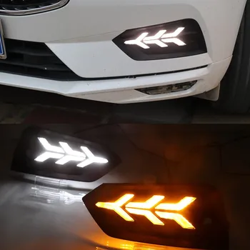 

CSGJMY 2PCS Car LED Daytime Running Light Daylights For Volvo XC60 2018 2019 Flowing Turn Signal Function 12V Car DRL Fog Lamp