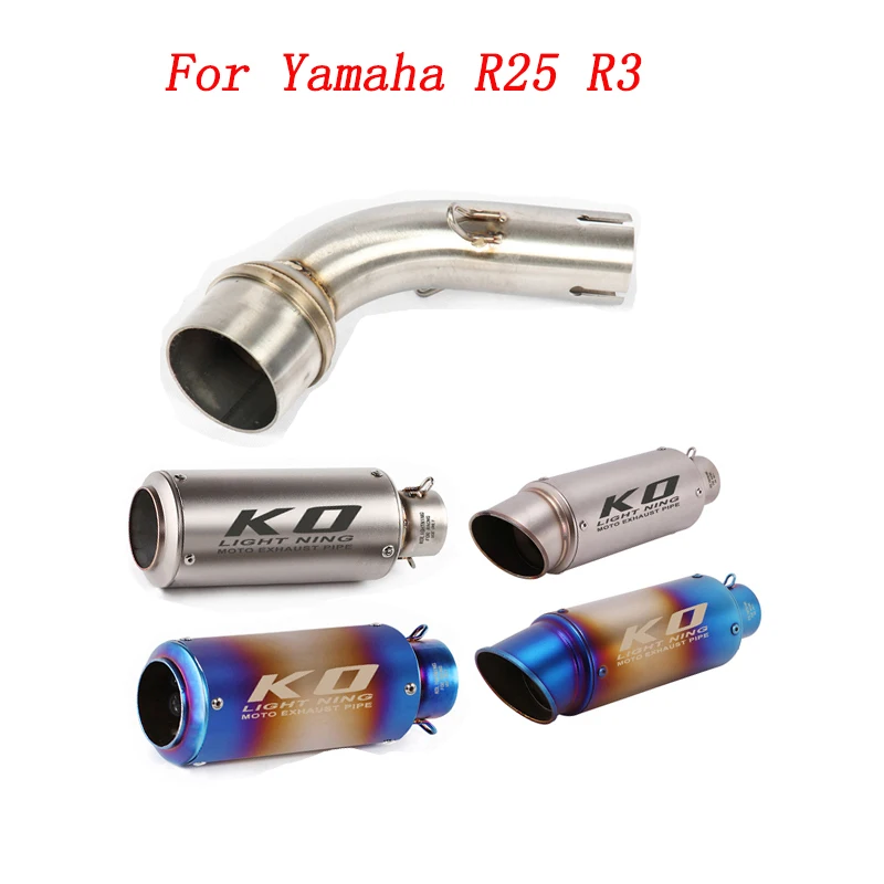 

Escape Motorcycle Exhaust Mid Link Tube And 51mm Vent Pipe Stainless Steel Exhaust System For Yamaha R25 R3 All Years