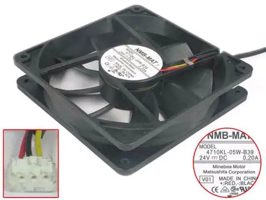

NMB-MAT 4710KL-05W-B39 V01 DC 24V 0.20A 120x120x25 мм вентилятор охлаждения сервера