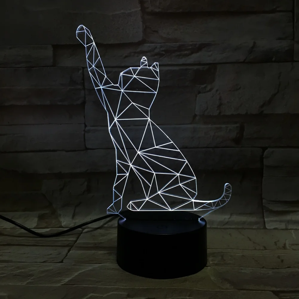 Декоративный ночник 3D машинки для кошек светодиодный трехмерный креативный акриловый светильник ночные светильники для детской спальни гостиной