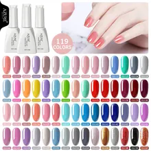 Beleza do azure 119 cor led gel unha polonês 12 ml salão de arte do prego uv verniz gel semi permanente híbrido polonês gel duradouro(China)