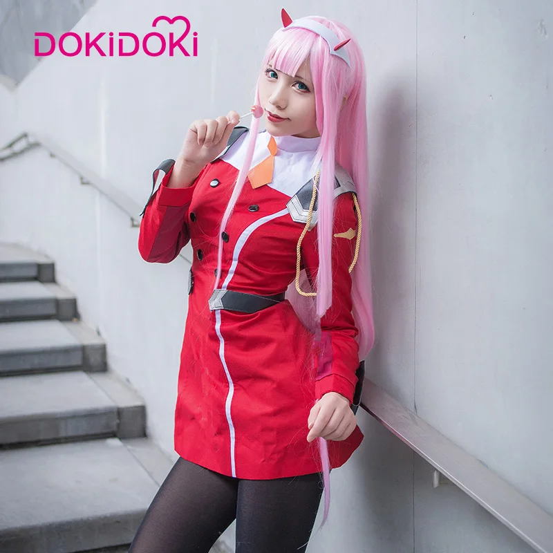 

DokiDoki Anime Cosplay DARLING in the FRANXX Zero Two Cosplay CODE 002 Red Uniform Women Costume DARLING in the FRANXX Cosplay