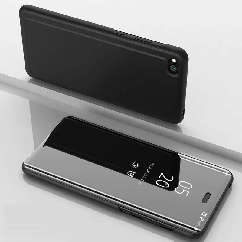 Black Для Xiaomi Redmi GO чехол роскошное умное зеркало Флип Прозрачный вид чехол на Xiomi RedmiGO аксессуар для Redmi 5A Fundas Coque - Цвет: Black
