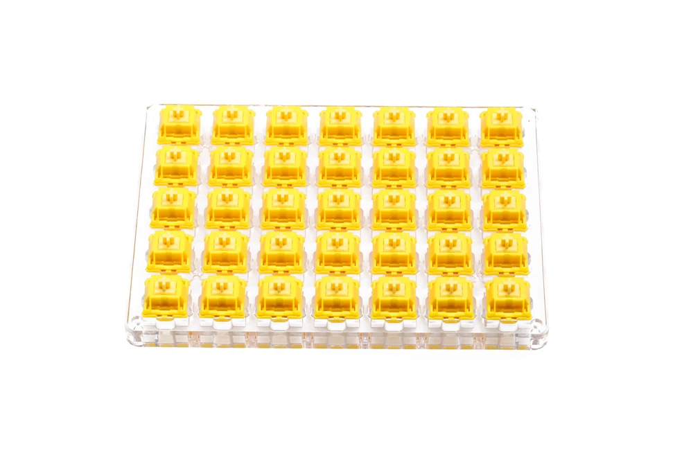 Linear da Haste do Rgb Amarelo do Ouro com a Caixa mx dos Extras 5pin do Interruptor do Ouro do Tampão de Gateron para o Teclado Interruptor Mecânico Base Acrílica 63g 50m - Imagem 2