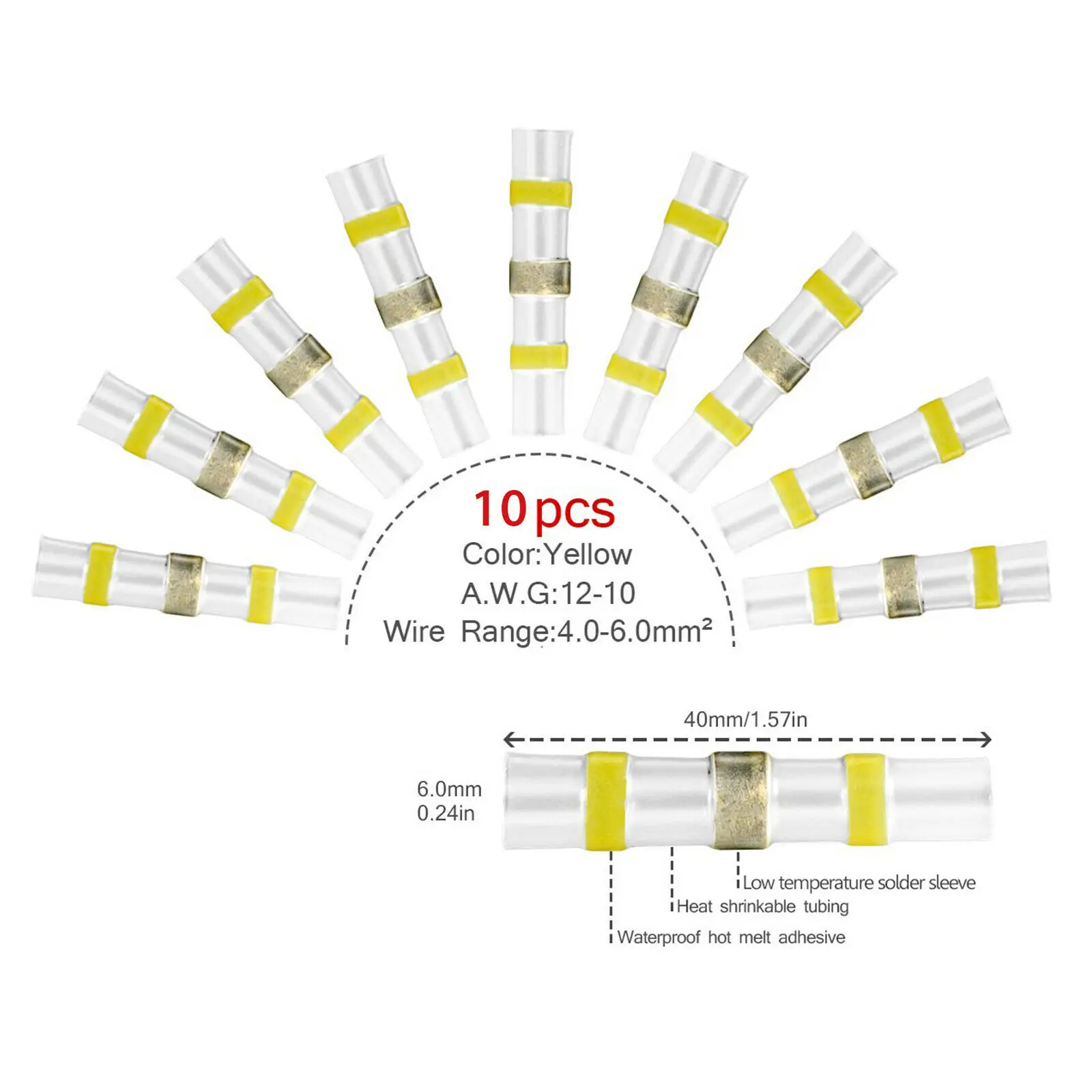 

250Pcs/Set Mix Solder Sleeve Heat Shrink Butt Waterproof Wire Splice Connectors 100% brand new and high quality