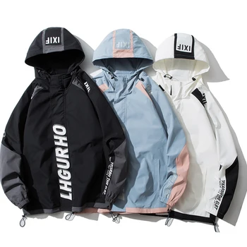 

JANPAN Style Print 2020 Spring Autumn Sport Outdoor Black White Jacket Men'S Streetwear Bomber Clothes Plus Asian Size M-5XL