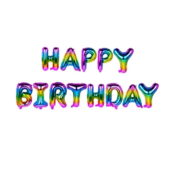 

Happy Birthday Letter Foil Set 16 Inch Gradient Color Birthday Party Balloons Birthday Balloons Happy Brthday Set