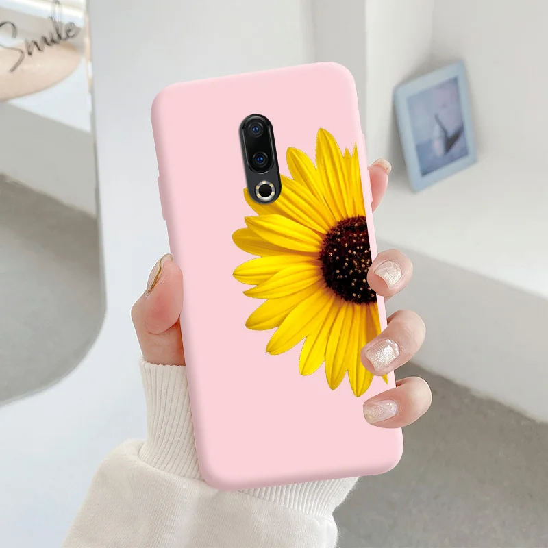 For Meizu 16 Protective Shell Silicone Soft Shell Phone Case Candy Color Case Fashion Silicone Color Chrysanthemum meizu phone case with stones Cases For Meizu