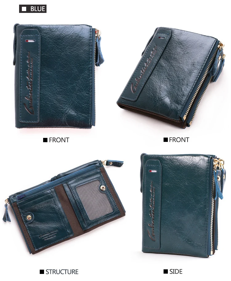 LADSOUL Unisex Fashion Vintage Wallet Multi-function Men's Wallet Vintage Men's Wallet PU Leather Zipper Short Wallet