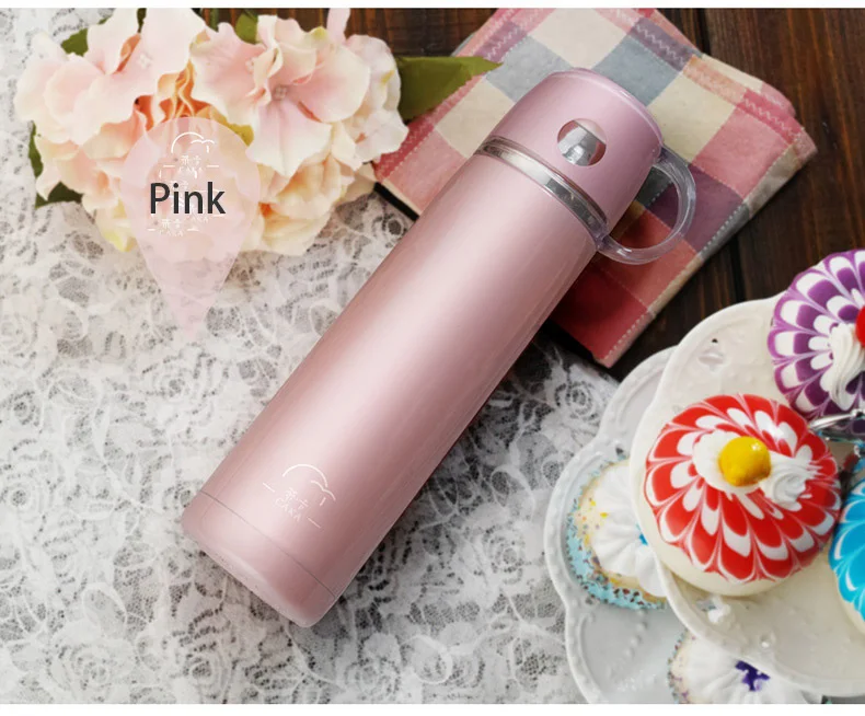 Candy Color Stainless Steel Vacuum Flasks 500ml Thermos Cup Detachable Coffee Tea Milk Travel Mug Thermo Car Water Bottles