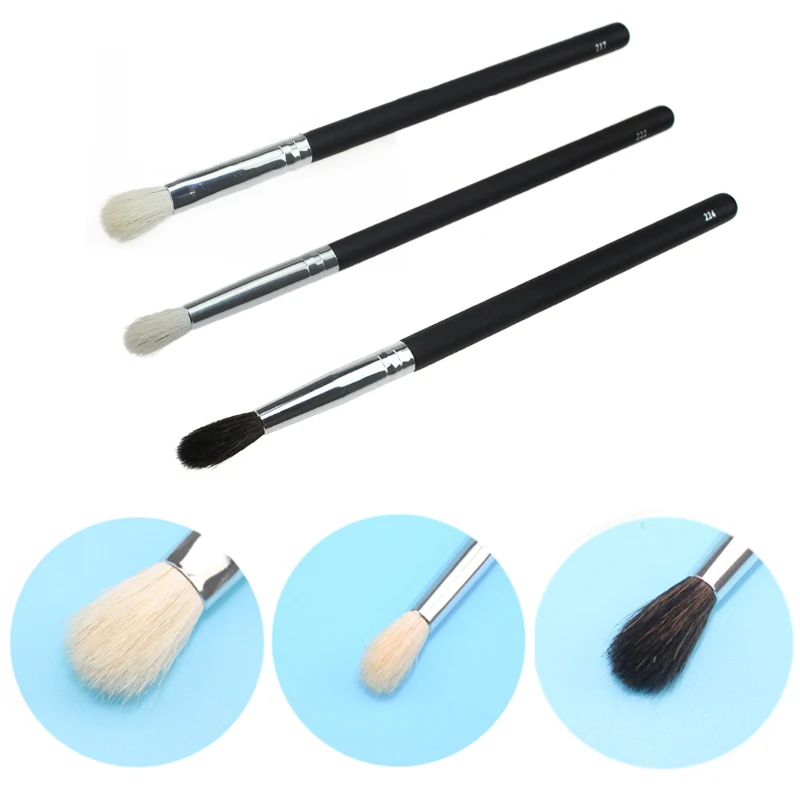 

3 pcs/Set Makeup Brushes Goat Hair Eyeshadow Brushes Professional Makeup Tools 3 Models 217/222/224 Eye Socket Brushes