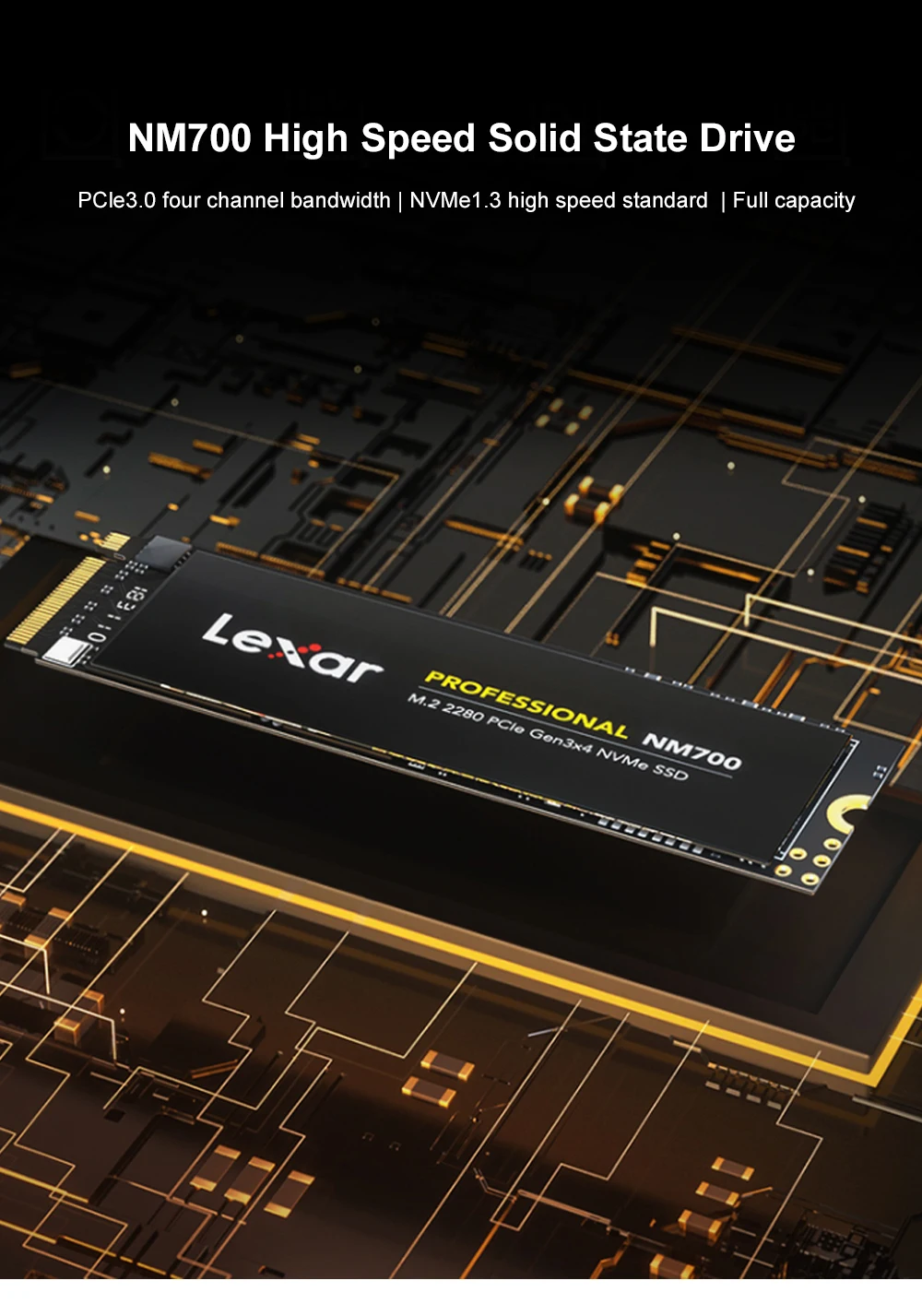 Ноутбук Lexar 256 ГБ 512 ГБ 1 ТБ SSD NVMe PCIe Gen3x4 NM700 M.2 2280 TLC HDD 256 ГБ 512 ГБ 1 ТБ Внутренний твердотельный накопитель