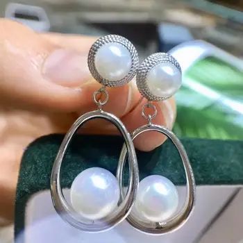 

Good Quality Hot S925 Silver Pearl Earrings Findings Stud Earrings Settings Mountings Parts Mounts for Wedding Gift Bridal Women