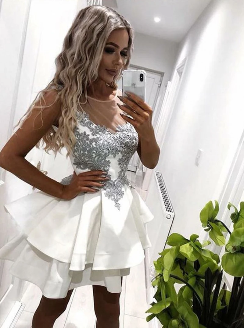 Hot-A-Line-Lace-Appliques-White-Short-Prom-Dress-Graduation-Homecoming-Dresses (2)