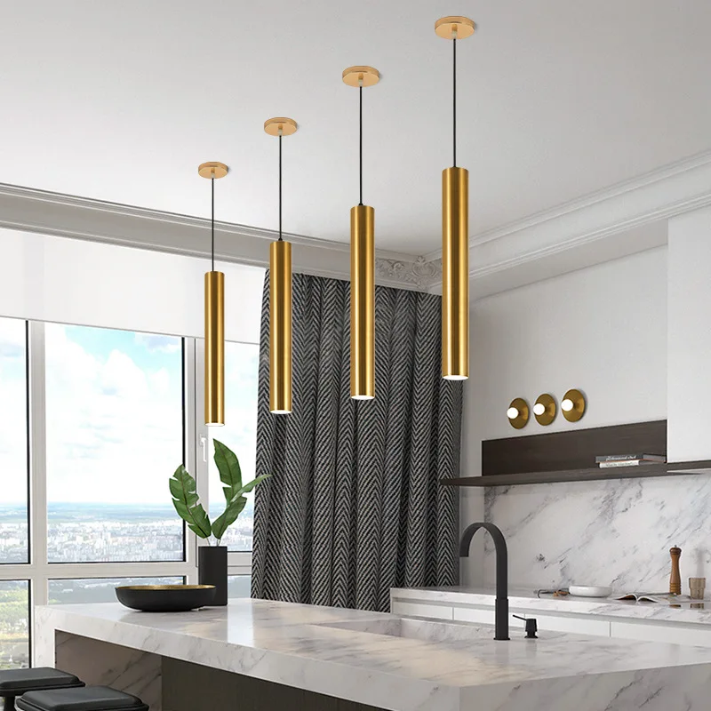 

Modern LED pendant lights Gold/black luxury hanging lamp restaurant deco suspension luminaires Nordic bedroom fixtures