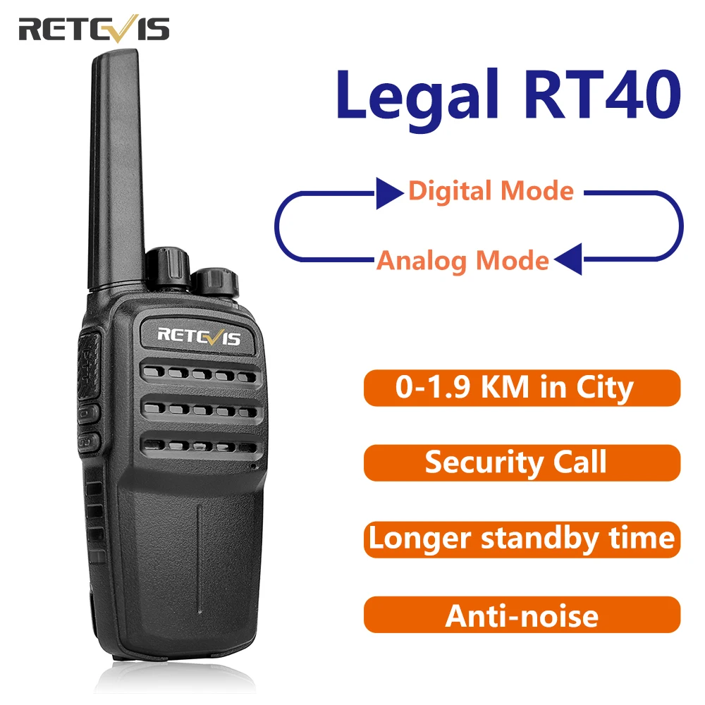 DMR Digital Mini Walkie Talkie 1 PC RETEVIS RT40 PMR 446 Radio Comunicador Portable Two-way Radio for Hotel Hunting Restaurant
