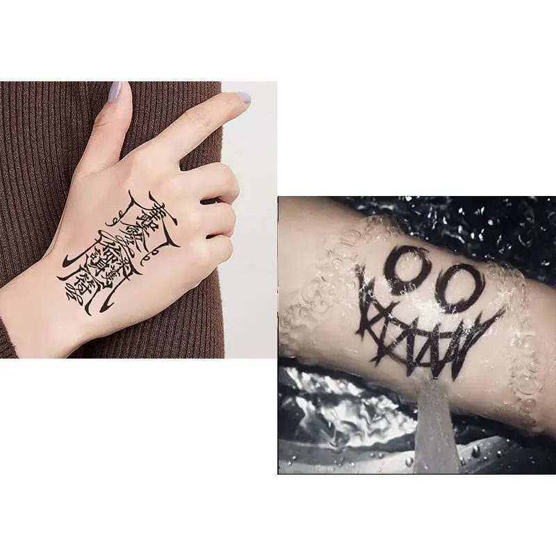 Dark Ghost Face Tattoos Temporary Art Tattoo Waterproof Clown Smiley Face  Body Art Fake Tattoo Arm Neck Couple Tattoo Stickers - Temporary Tattoos -  Aliexpress