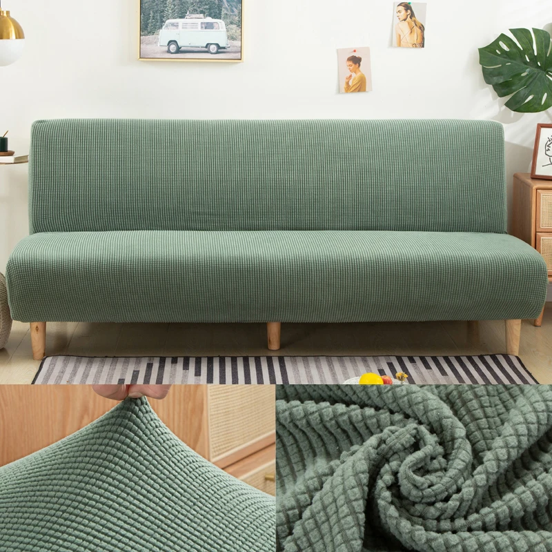 Sofa Cover MKZOOM Jacquard thick Sofa Bed Cover Elastic Armless Sofa Cover Stretch Bed Covers Funda Elastic Para Cama