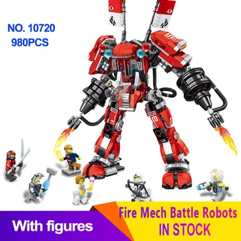

Compatible 70615 movie NinjagoingLYS Fire Mech Battle Huge Red Robots Flame Model Building Blocks Bricks kit DIY Toys