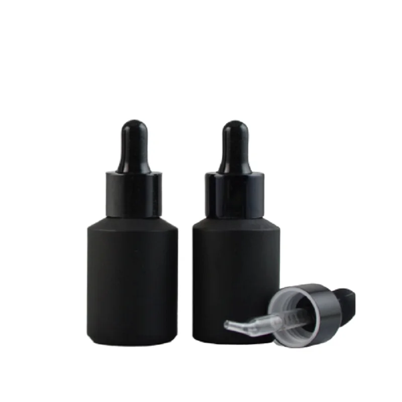 Download 30ml Empty Frost Black Glass Essential Oil Bottle Cosmetic Packaging Container Frosted Glass Dropper Bottle Refillable Bottles Aliexpress