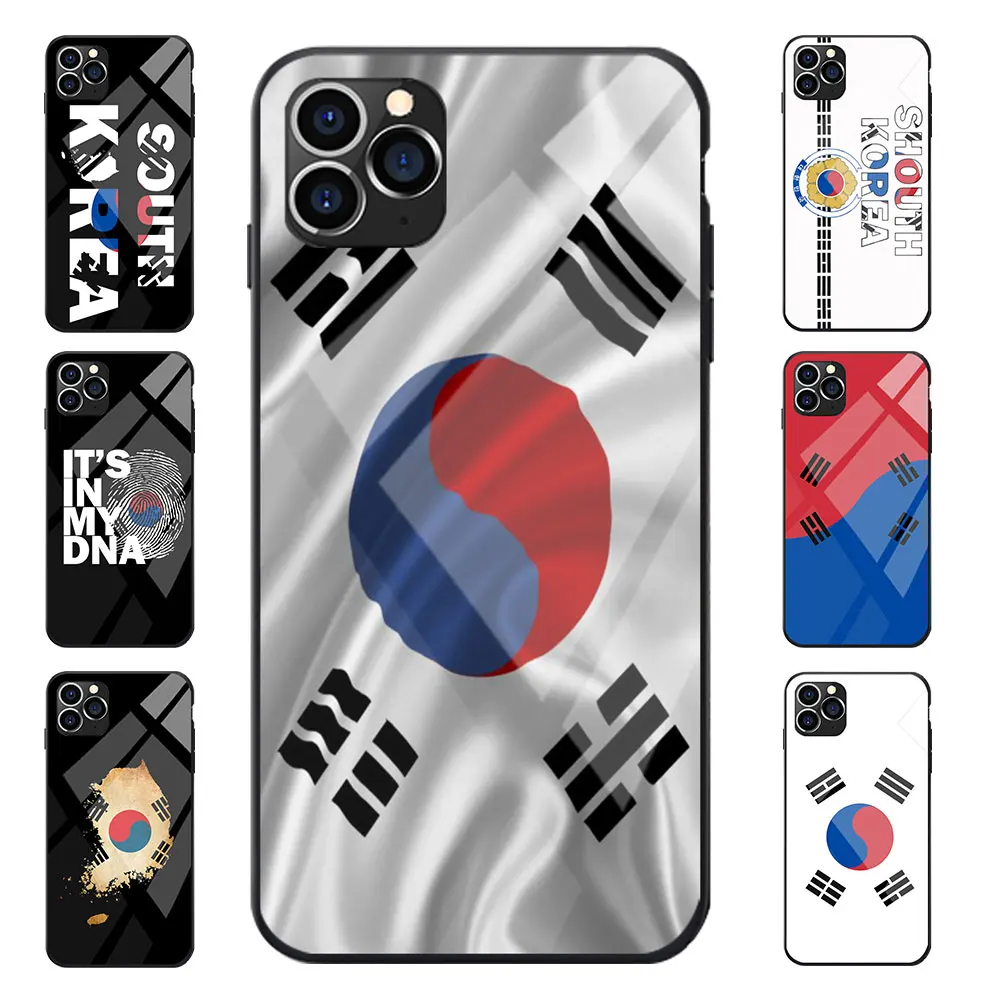 Tempered Glass For Samsung A20 50 70 M20 30 S7 S8 S9 S10 LITE Edge PLUS NOTE South Korea Flag Coat Of Arms Soft TPU Phone Cases |