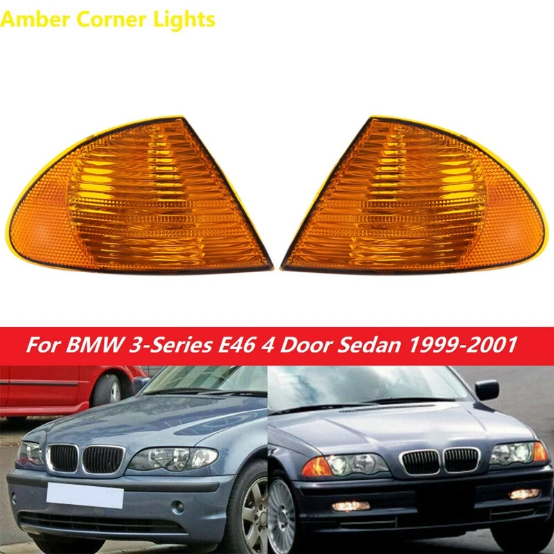 1 Pair Park Signal Corner Marker Lights Lamps Lenses For BMW 3 Series