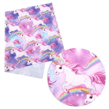

20*34cm Unicorn Printed 4 Ways Stretch Knit Fabric Printed Cloth Sewing Quilting Fabrics Needlework DIY Material,c9429