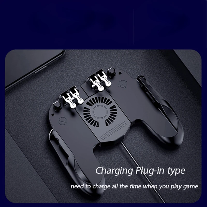 charging plug-in Новое поступление H9 для PUBG мобильного телефона шестипальцевый геймпад Супер игры Contro игровой геймпад для смартфона джойстики - Цвет: charging plug-in