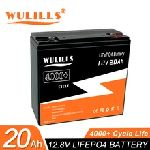 New 12V 20Ah LiFePo4 Battery Lithium Iron Phosphate 12V 24V LiFePo4 Rechargeable Battery for Kid Scooters Boat Motor Tax Free