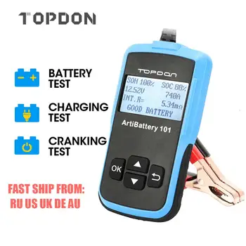 

TOPDON AB101 Car Battery Tester 12V 100 to 2000CCA 12 Volts Battery Tester Tools for the Car Quick Cranking Charging Diagnostc