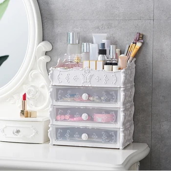 

Retro Cosmetic Drawer Container Bathroom Makeup Organizer Make Up Jewelry Nail Holder Storage Box Office Sundry Storage Case