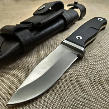 

Survival knife D2 Steel Blade Camping knife Tools All edge / Saw Half hunting Knives & VG-10 handle Pocket Knife &Leather Sheath