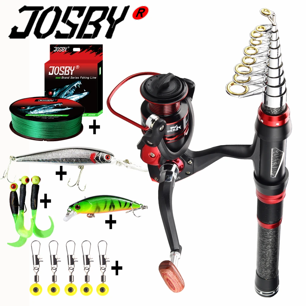 Telescopic Fishing Rod Reel Combo Full Kit Fishing Rod Gear Set ...