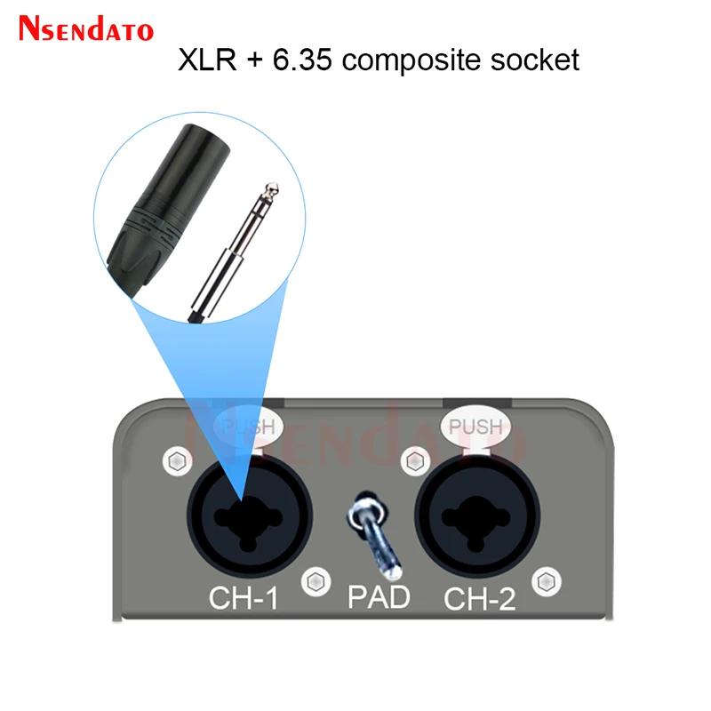 Dual 6.35mm to XLR Audio Stereo Signal Isolator 2 in 2 out noise filter Switch 6.35mm XLR Noise Switcher for DJ Mixer TRS Mic TV