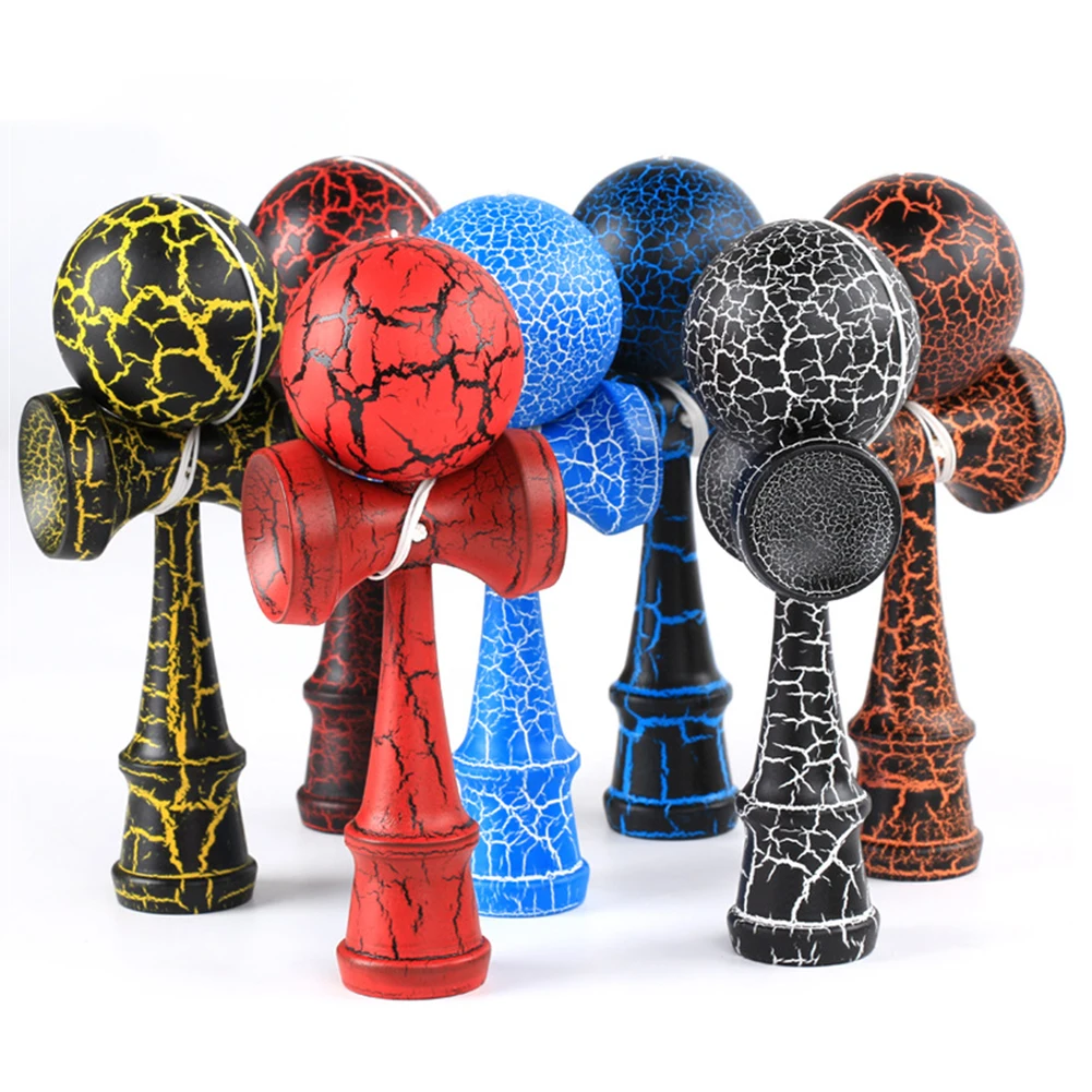 Wooden Crack Paint Kendama Juggling Ball Japanese Traditional Fidget Sports Toy Gift New