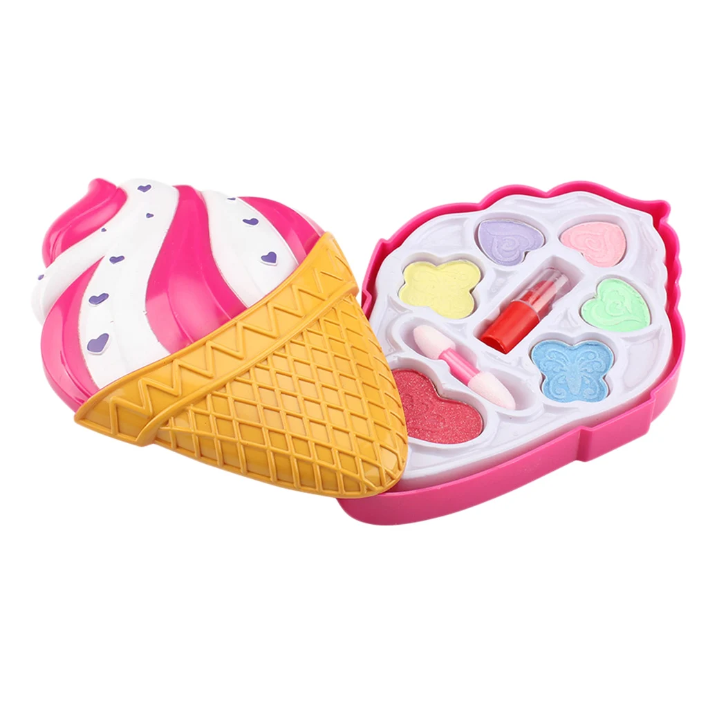 Makeup Kit Pretend Play Toy Kids Princess Make Ups Washable Cosmetic Kits  Kids Gift Set Toys Eyeshadow Lip Gloss 