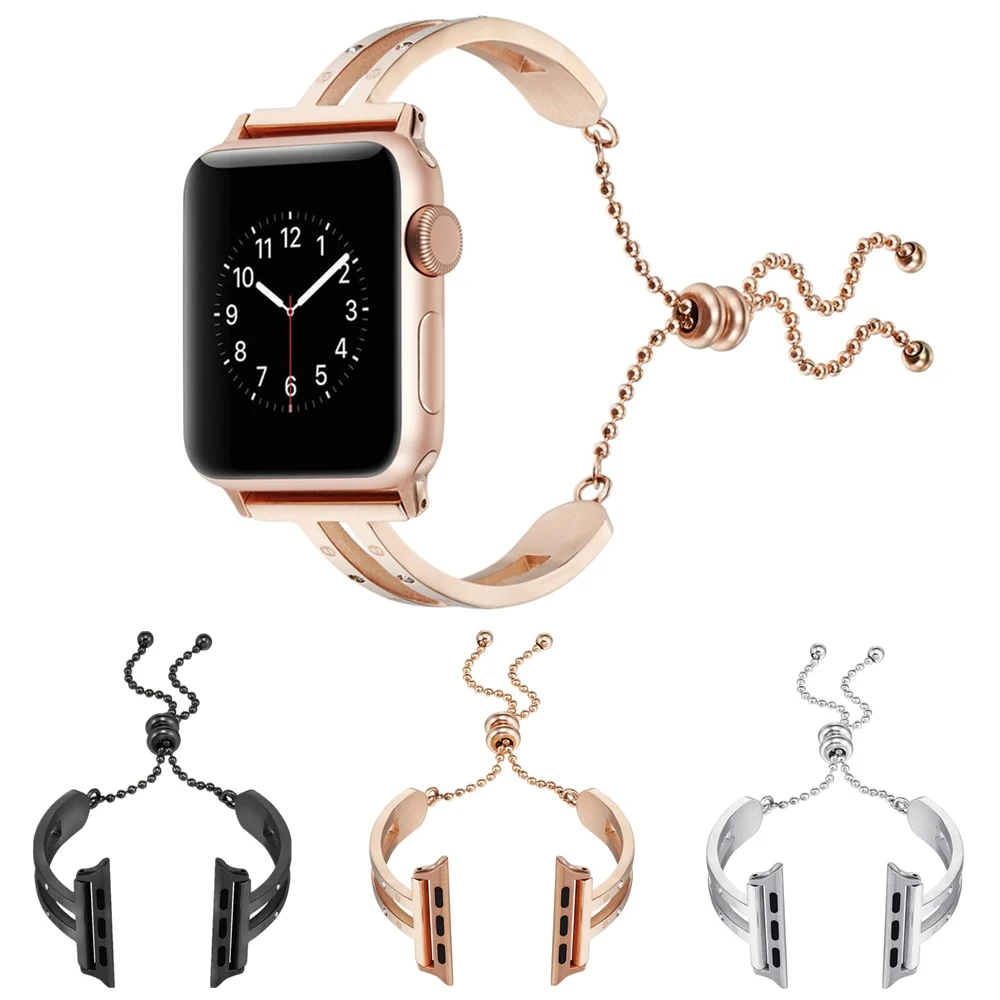 

For Apple Watch Series 4 3 2 1 Band Stainless Steel Metal Jewelry Bracelet strap for iWatch 40/44/38/42MM Wrist Belt Accessories