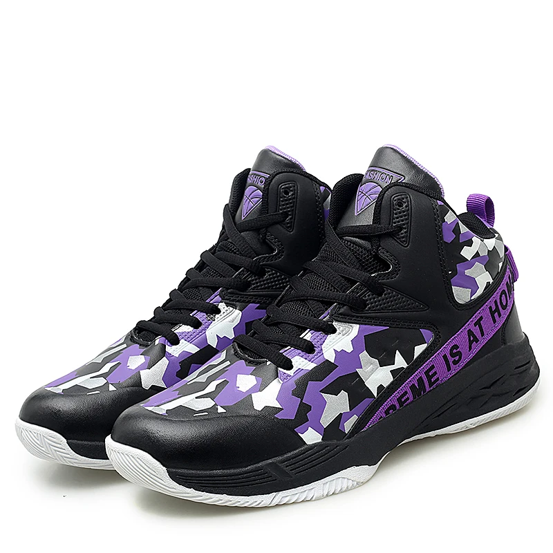 Обувь Jordan для мальчиков, мужская Баскетбольная Обувь Jordan 1 Uptempo Boots Jordan 11, баскетбольные кроссовки в стиле ретро Jordan, женские спортивные кроссовки - Цвет: Фиолетовый