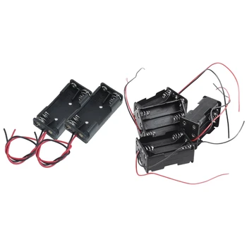 

6 Pieces 2 Pin Black Plastic Battery Cell Case Holder 2 x 1.5V AAA & 6 x 1.5V AAA
