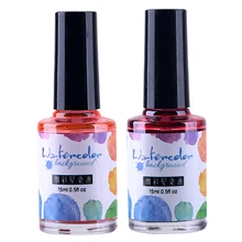 2 бутылки 15 пилка для ногтей гель для чернил акварельный градиент узор дизайн ногтей маникюр декор мраморный Градиент японский водный окрашивание Sol