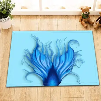 

apis de Porte Queue de sirène Bleu Tapis de Porte Tapis Anti-Slip Plancher d'entrée intérieure Enfants 40X60CM Accessoires de Sa