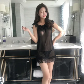 

Sexy Lingerie Women Babydoll Porno Hot Erotic Transparent Dress Underwear Mesh Sleepwear Female Nightgown Nightdress Bath Robe Chemise Summer Sexy Costumes Lingerie Set Dress Thong