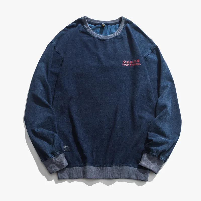 

2019 Men's New Spring And Autumn Casual Letter Pattern Printing Long-sleeved Round Neck Hoodies Loose Temperament Tide