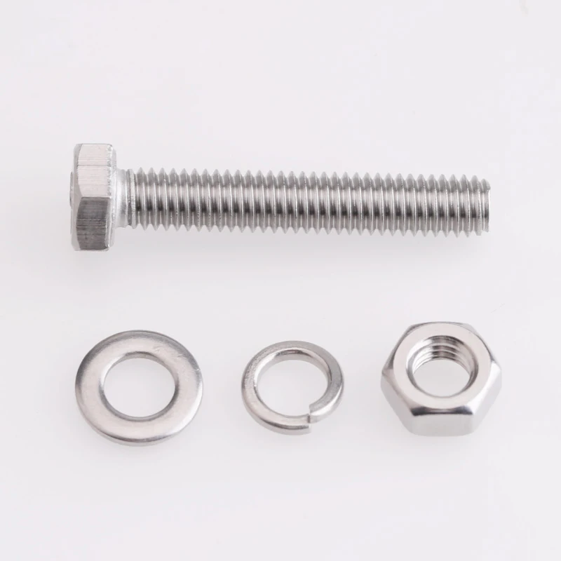 304 Stainless Steel Hex Bolt Set - 1/4-20 X 2 Inch With Nuts & Washers (12 Pack)