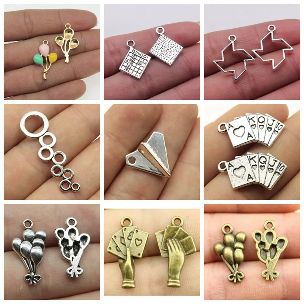 Lote de joyas al por mayor, juegos para niños, dijes para manualidades, accesorios para manualidades, al por materiales para manualidades, 15 piezas - AliExpress Joyería y accesorios